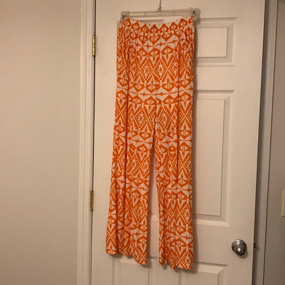 Orange and white comfy pants